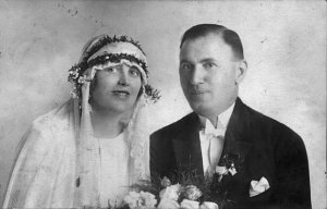 Dziadkowie Dybczyńscy w dniu ślubu (1926 Dziadkowie Dybczyńscy w dniu ślubu (1926